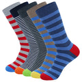 Whale Plain Business Custom Logo Formal Dress Daily Work Cotton Striped Sock Crew Simple Socks for Men