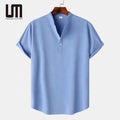 Liu Ming Customized New Products Casual Men Clothing Fashion Linen Short Sleeve Tops T Shirts