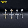 Hot Moissnaite Earring Fine Jewelry 925 Sterling Silver Gold Plated Iced Out VVS Diamond Moissanite Cross Hang Drop Earrings