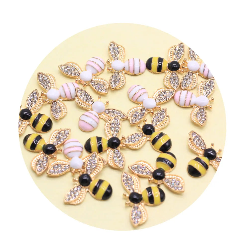 Cute Bee Decor Accessory Pendants Metal Bead  Kawaii Decor Bead  for Kids Girls Jewelry Making