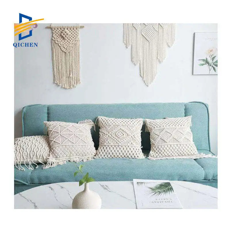 Innermor Handmade Moroccan Home Decoration Boho Modern Decoration Luxury White Cream Color Ins Fashion Pillow case