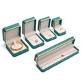 Luxury Earrings Rings Bracelet Necklaces Wedding Jewelry Gift Box Packaging Display Case Organizer Green PU Leather Jewelry Box
