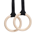 Prior Fitness Exercise Rings Wooden Gymnastic Non-Slip Rings Calisthenics for Body Building