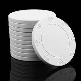 Factory Direct Supply 39mm White Blank Casino Ceramic Poker Chips 10g with Engrave Diamond for Your Own Designs