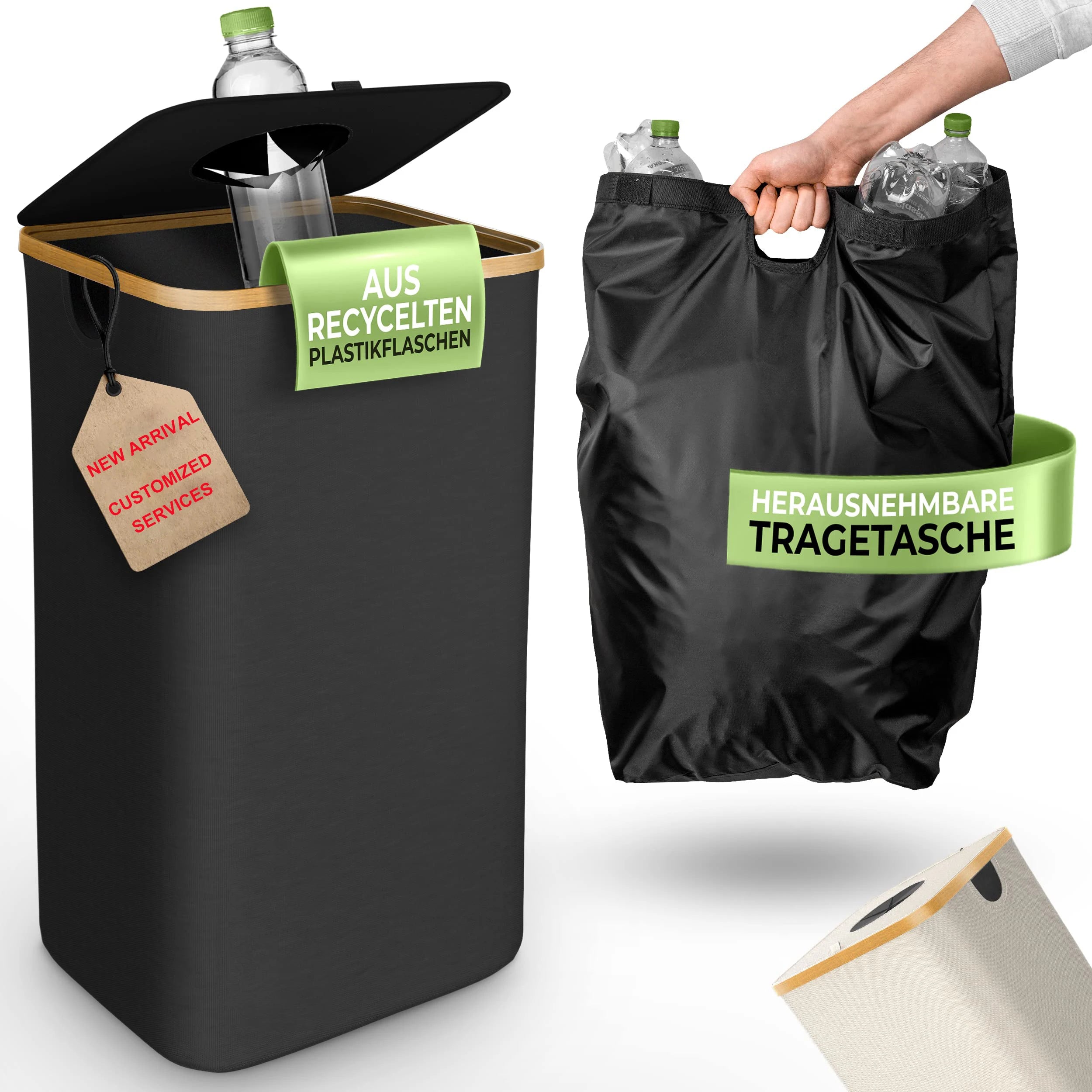Returnable Water Bottle Bin Include Carry Bag for Collecting Empties and Glass Waste Storage Container Storage Basket