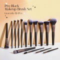Custom Luxury High Quality 2023 Gold Logo Private Label Vegan Wholesale Brush Set Makeup 15 Pieces Black Makeup Brush