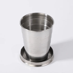 Hot Selling Portable Folding Collapsible Mug Stainless Steel Telescopic Cups Keychain Vintage Style Offset for Outdoor Travel