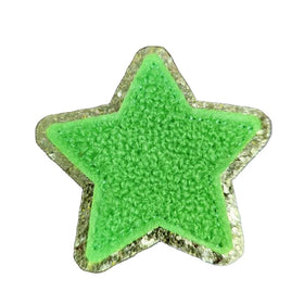 Green Star Embroidery Patches Custom Colors Chenille Embroidery Patches Iron-on Patches for Clothing