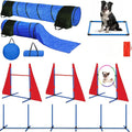 USMILEPET Dog Agility Course Backyard Set Agility HurdleWeave PolesJump Ring and Pause Box Dog Training Equipment for Exercise