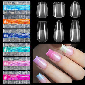 Misscheering 600pcs New Nail Art Enhancements Semi MatteNo Marks and No Polishing Nail Art Tips