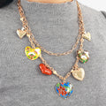 2025 New Arrival Fashion Jewelry Flower Necklace Beach Fashion Pendant Love Peach Heart Flower Pendant Multi Layer Necklaces