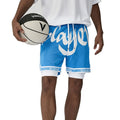 Veidoorn Men's 1 2 Set Basketball Shorts Breathable Polyester Mesh Fabric Custom Logo Sport Shorts Legging Mid Waist Washed