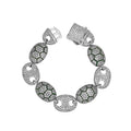 AIJIER Punk Gold & Platinum-Plated Brass Coffee Bean Bracelet with Full Zircon Unisex Bangles for Party Wear