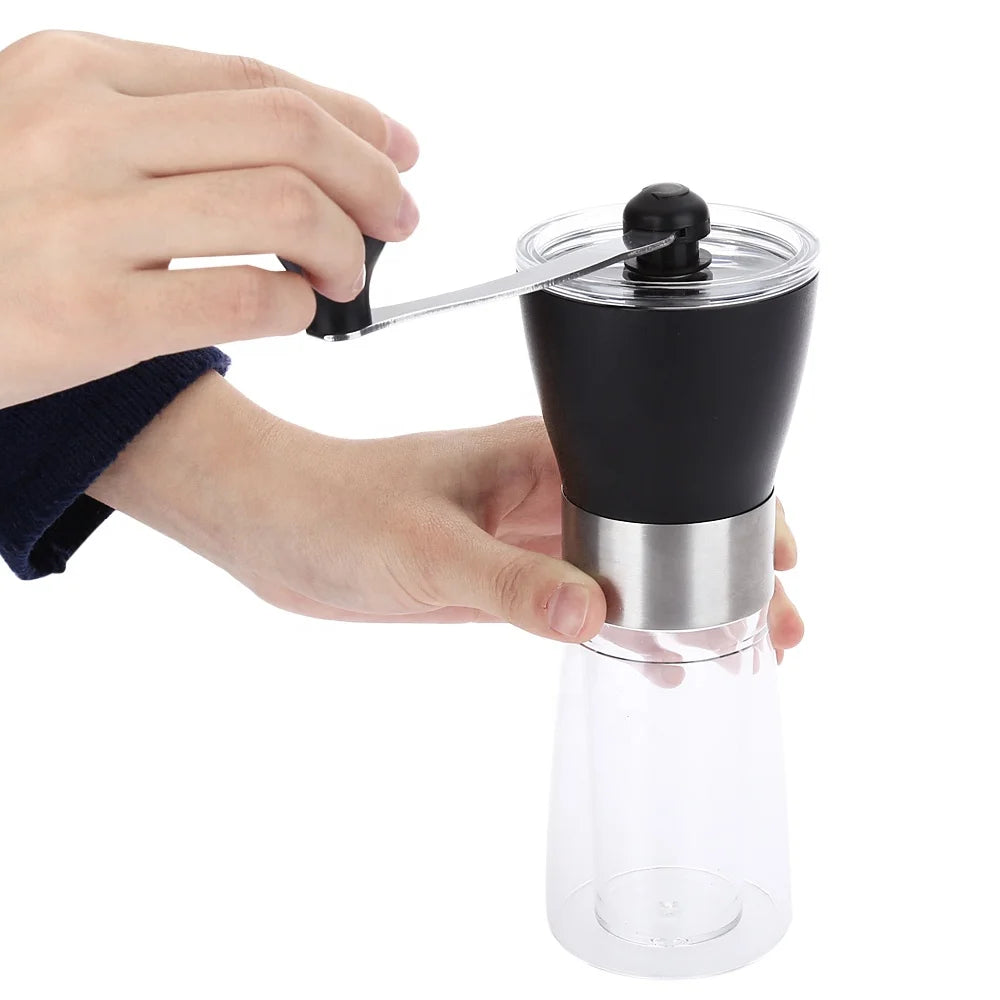 Travelling Portable Italian Manual Coffee Grinder Double Wall Hand Crank Coffee Grinder with Adjustable Fineness Setting BM161