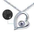 Personalized Photo Projection Pendant Necklace S925 Silver Heart Zircon Trendy Engagement Wedding Party Water-wave Chain for
