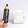 Gold Foil Vinyl Adhesive Waterproof Stickers with Glossy/Matte Finish Custom Logo Labels for Transparent Packaging Advertising