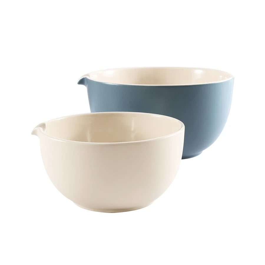 Custom Kitchen Deep Mixing Bowl Set Multifunctional Cake Large Ceramic Mixing Bowl with Pour Spout