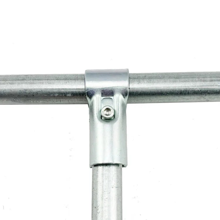 Garden 3/4" Carbon Steel Zinc Plated Durable Tee Chain Link Fence End Rails Clamps Joint T Pipe Clamp Connector Kennels