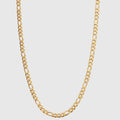 Unisex 18K Real Gold Plated Figaro Link Necklace Fashionable Religious Geometric Stainless Steel Charm Beads Men Women