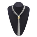 Fashionable Gold Plated Multi-Layer Tassel Chains Necklace Y-Long Trendy Tassels Made of Zinc Alloy Link Chain for Women
