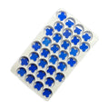 Double Flat Dark Blue Clover Stone 8x8x2mm to 23x23x2mm Natural Agate Flower Stone