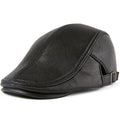 R048 Male Genuine Leather Berets Cap Middle Aged Outdoor Hats Youth Men Sheepskin Beret Hat Leather Beret Hat