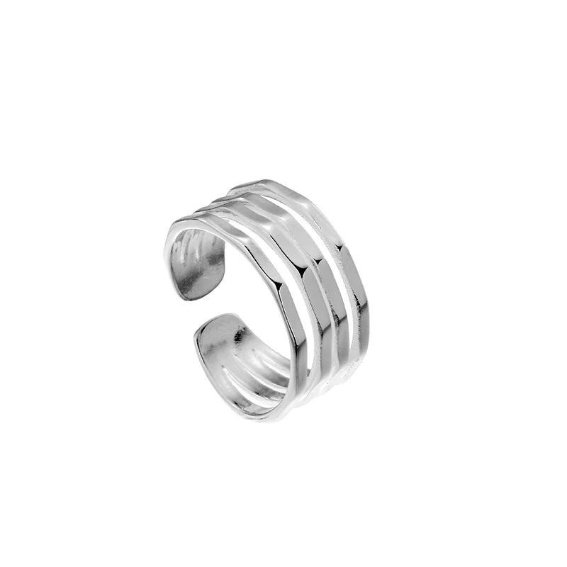 Women's Fashion Jewelry Wholesale Geometry Silver Plating Adjustable Rings Hyperbole Style