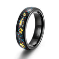 OAHLAN Wholesale Fashion Jewelry Black Sand Stone Band 4mm Men Women Meteorite Tungsten Carbide Rings for Engagement/Dating