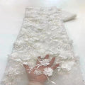 Dress Embroidery Fabric French White Sequins with Beaded Stones Lace for Wedding