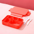 Microwave-Useable 3 Compartment Plastic Lunch Box for Kids and Adults Leak-Proof Water Bottle Holder for Food Storage