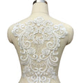 Graceful Design Flower Mesh Embroidered Bridal Lace Beaded Trim Lace With Sequins for Wedding Bridal Dress