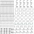 120 Pcs /set Circular Barbell Horseshoe Curve Spike Stainless Steel Body Piercing Jewelry Bar Lip Nose Rings Navel Nail
