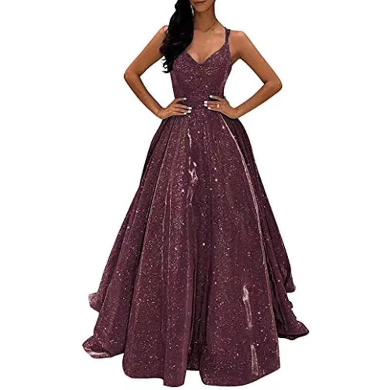 2023 Women's Fashionable Slim Dress Evening Dress With Hanging Straps