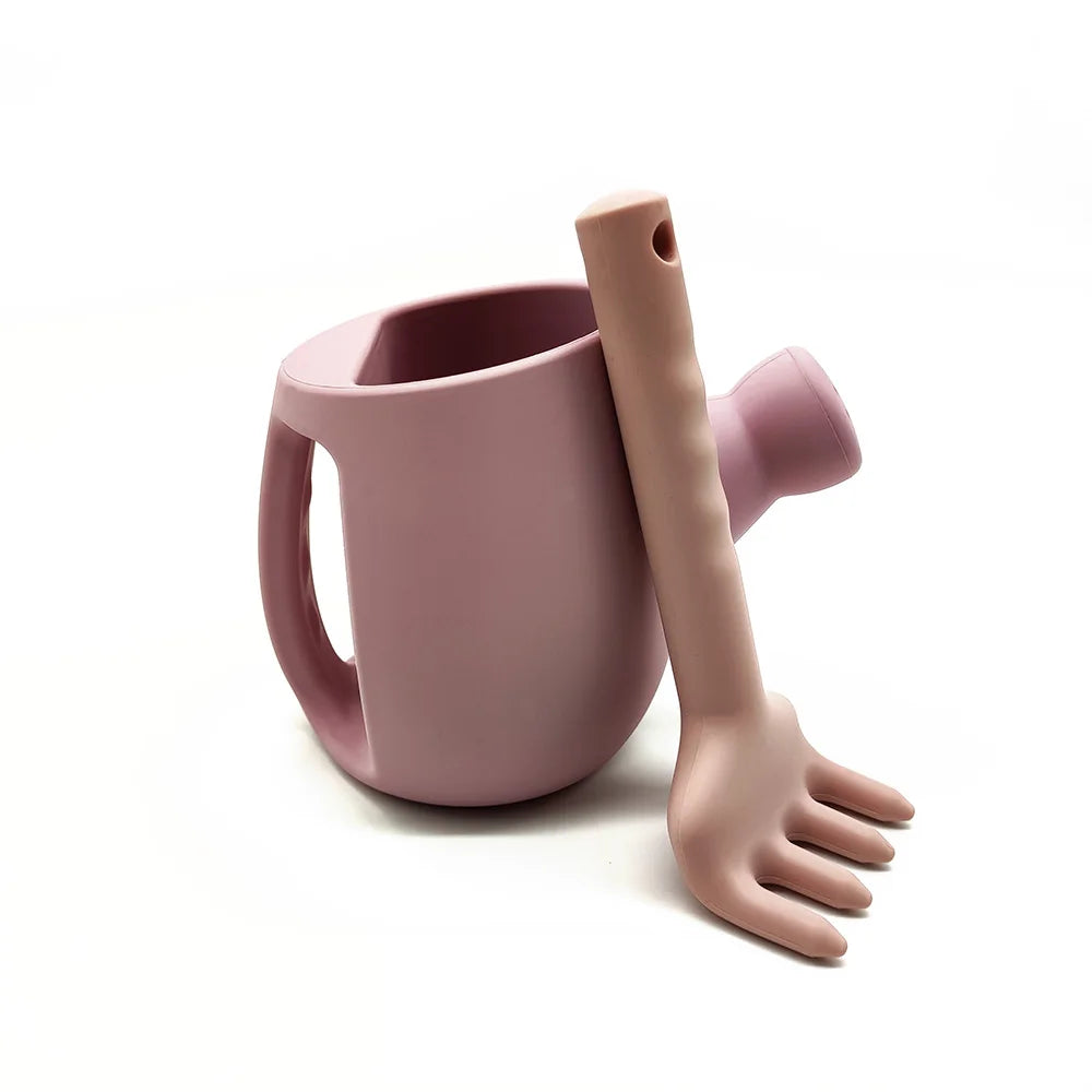 Silicone Watering Can with Rake Set Perfect for the Little Ones Play in the Garden or at the Beach