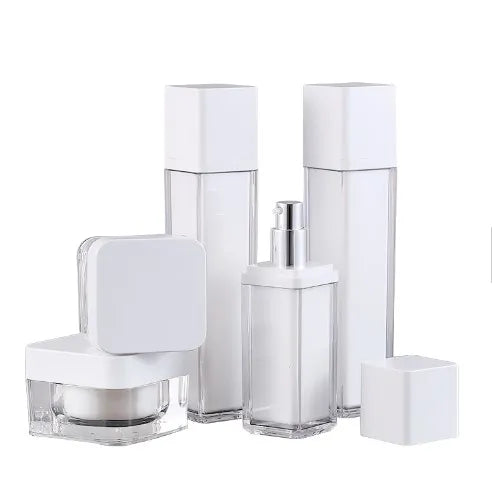 Luxury Acrylic Cosmetic Bottle 50ml 100ml Spray Bottle Set Square Acrylic Packaging Empty Bottle
