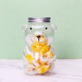 Food Grade PET Plastic Bear Shape Transparent Baby Food Sugar Containers Christmas Candy Cookie Jar Screw Top Lid for Canned