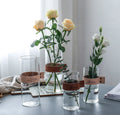 Creative Modern Nordic Minimalist Transparent Glass Tabletop Vase for Home Dried Flower & Hydroponic Plant Use-