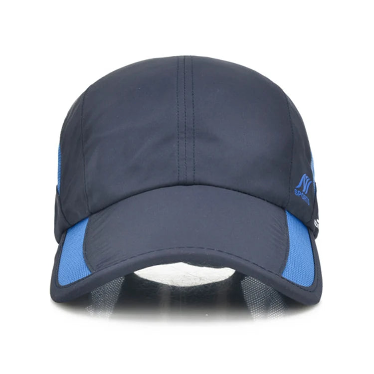 Outdoor Leisure Sunscreen Waterproof 6 Panel Sports Caps Quick Drying Mesh Baseball Cap