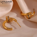 2025 New Fashion Design 18K Gold Plated Brass Zircon Bridal Jewelry Stud Nail Earrings for Party