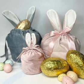 Easter Decorations Velvet Bunny Bags 18cm Drawstring Baskets Rabbit Ear Design Topyoumei SYM-F-TED-L Model Customizable Colors