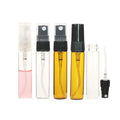 Transparent Amber Clear 5ml/10ml Mini Perfume Mist Spray Bottles Borosilicate Glass Pump Sayer Screen Printing Sample Size