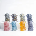 Chinese Style Fengshui Fortune Drip Glue Natural Crystal Gravel Gold Ingot God Wealth for Home Office Decor Gift