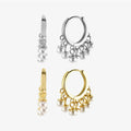 FUAMAY Bhohemia Silver 925 Earrings Pearl Drop Earrings for Women Pearl Hoop Earrings