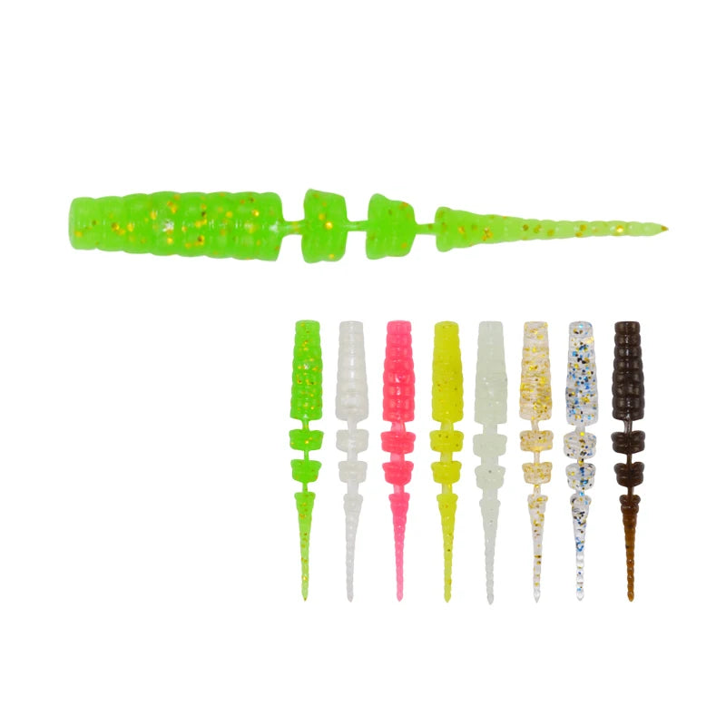 WEIHE 42mm 0.35g 8colors Artificial Soft TPR Pin Tail Fishing Lure