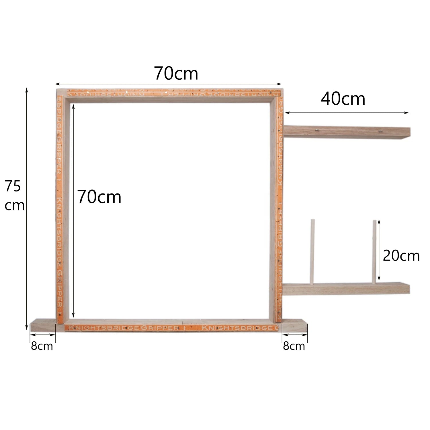 Carpet Tack Tufting Frames Wooden Durable 70x70cm Natural Easy Self Assembly with Yarn Holder