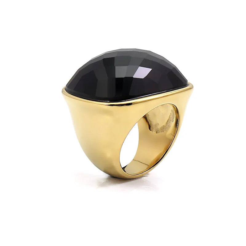 Valentine's Day Agate Stone Ring 316L Stainless Steel Rings Unisex Fashion Jewelry Charm Ring Unique Anillo Punk Anel Rubi