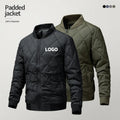 Diamond Lattice Standing Collar Zipper Puffer Bomber Jacket for Men