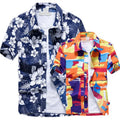 Fashion Mens Hawaiian Shirt Male Casual Colorful Printed Beach Shirts Leisure Hip Hop Short Sleeve Vacation Top