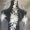 Bridal Fabric Luxury Beaded Elegant French Net Lace Fabric Embroidery With Sequins for Wedding Gowns Dress