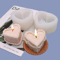 Three-dimensional Love Mounting Cake Silicone Mold DIY Fondant Heart Shaped Scented Candle Cake Decoration Mold